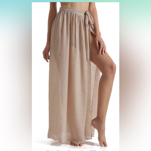 Sand colored beach cover up one size - Picture 2 of 3